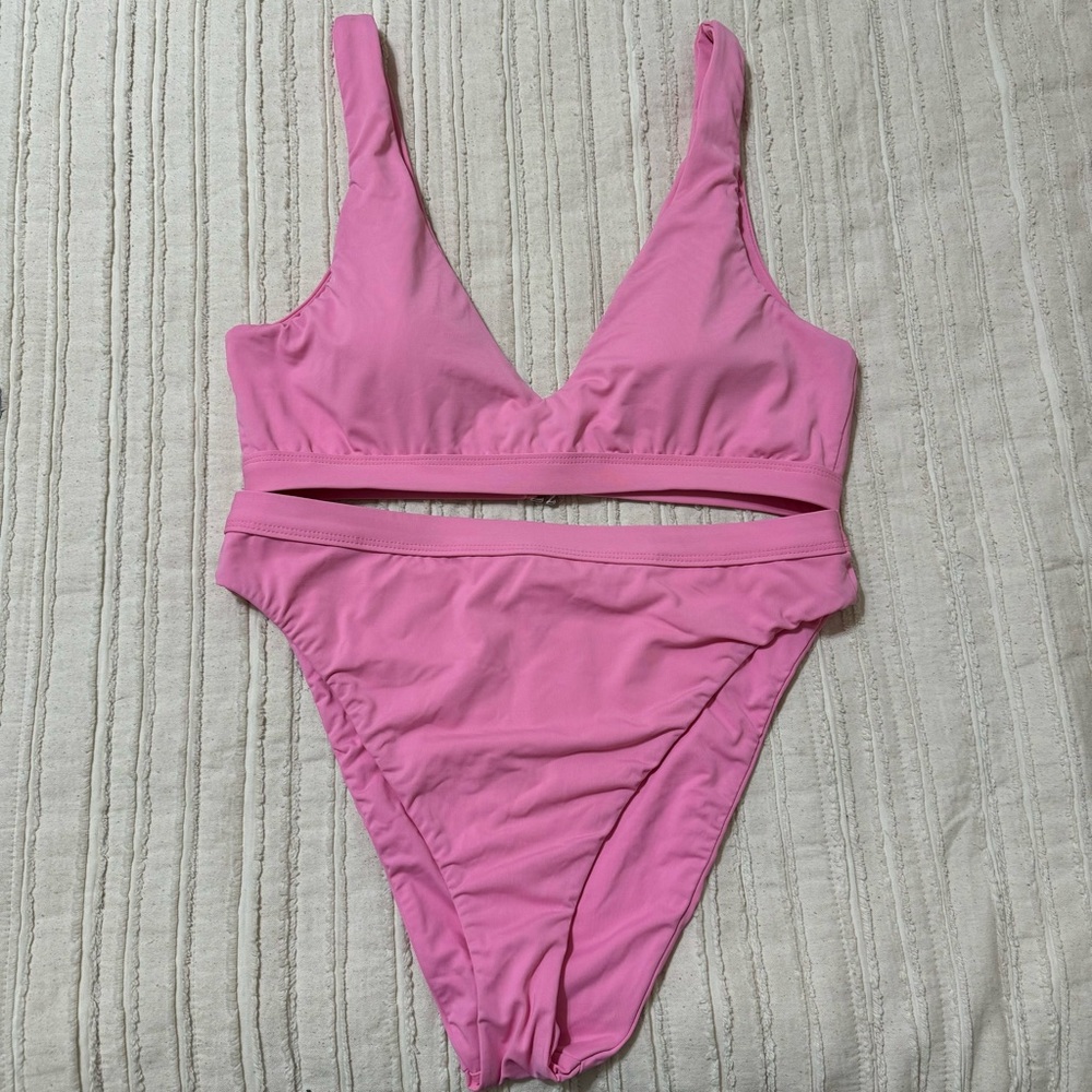 Dippin’ Daisy’s High Waisted Pink Bikini Set